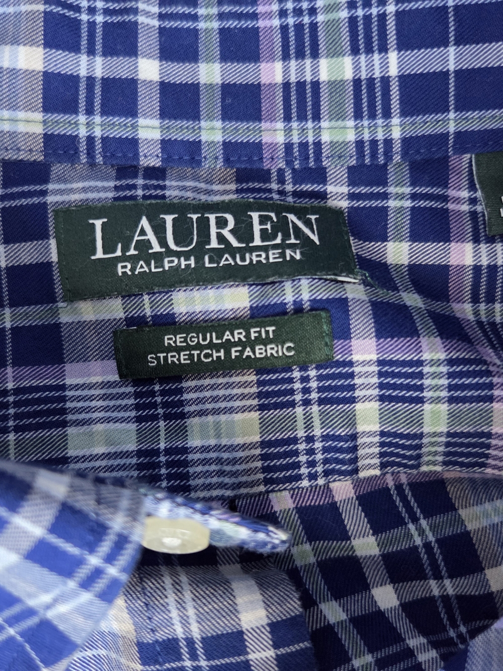Ralph Lauren Blue Plaid Button-Down Shirt Men's Large - Picture 2 of 3